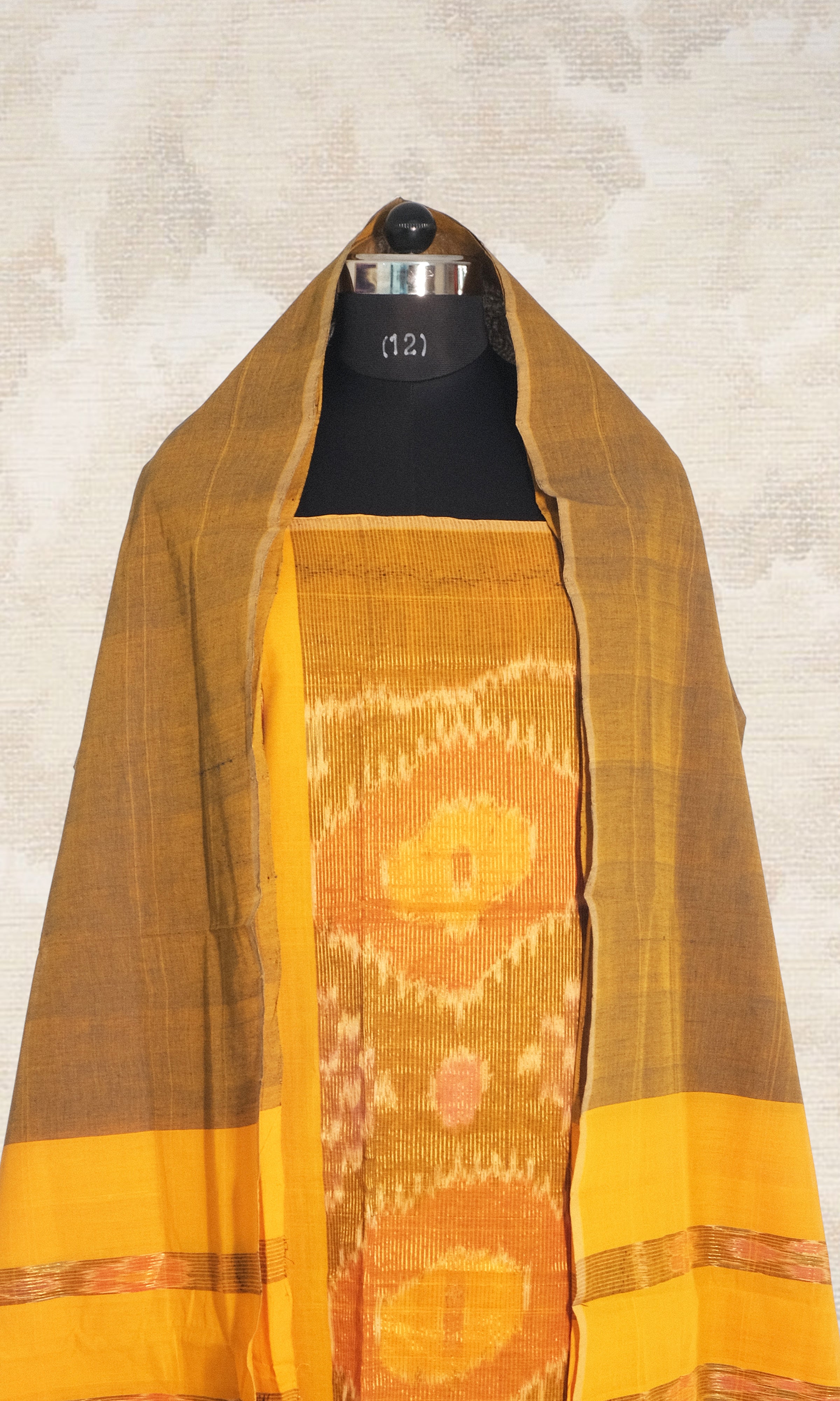 Yellow & Green Godavari Cotton Dress Material With Matching Dupatta