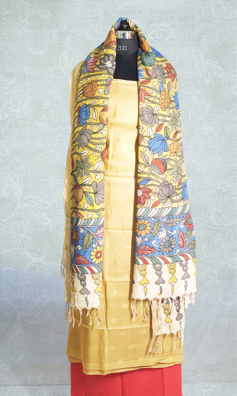 Yellow Ochre & Red Dress Material