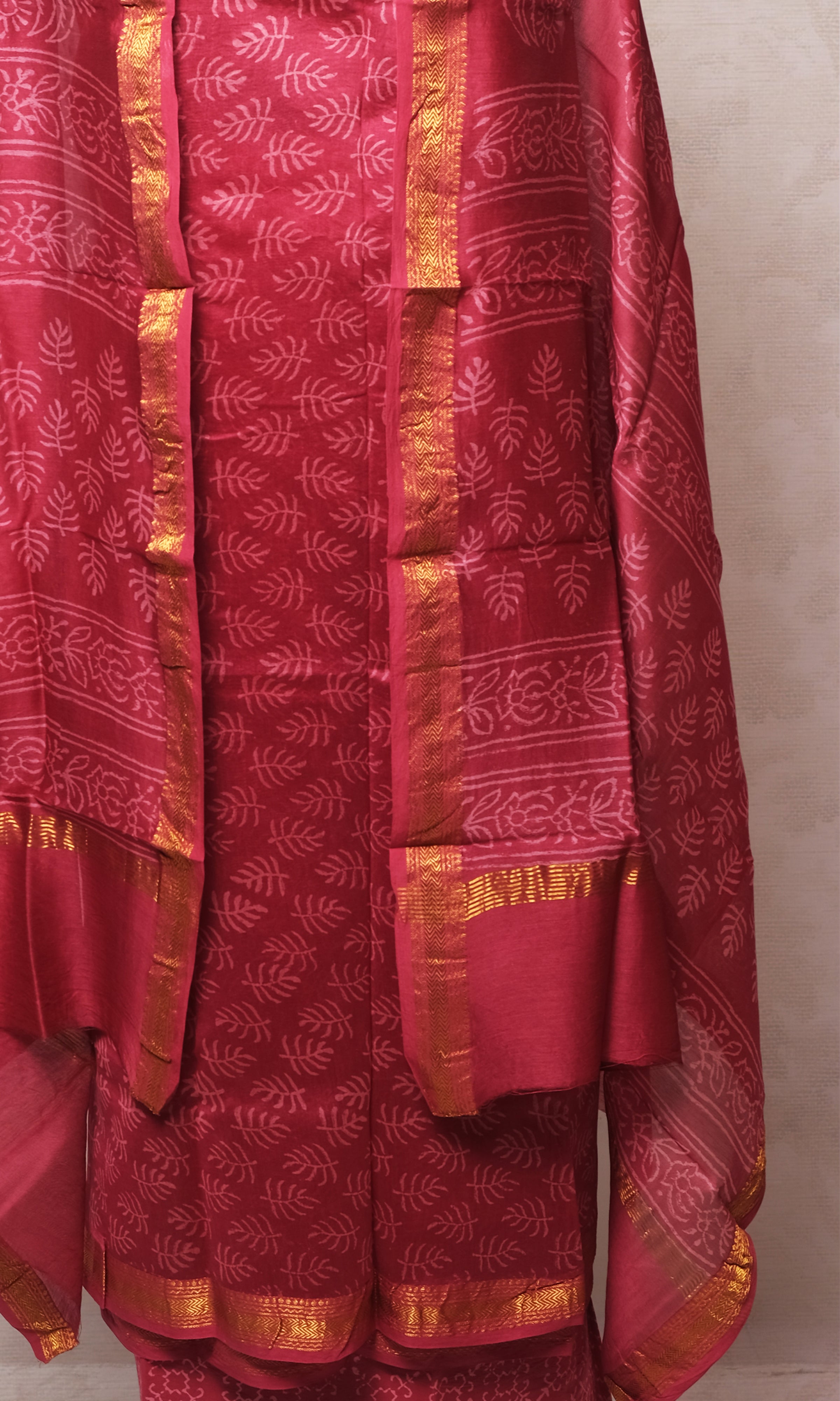 Maroon Maheshwari Dress Material