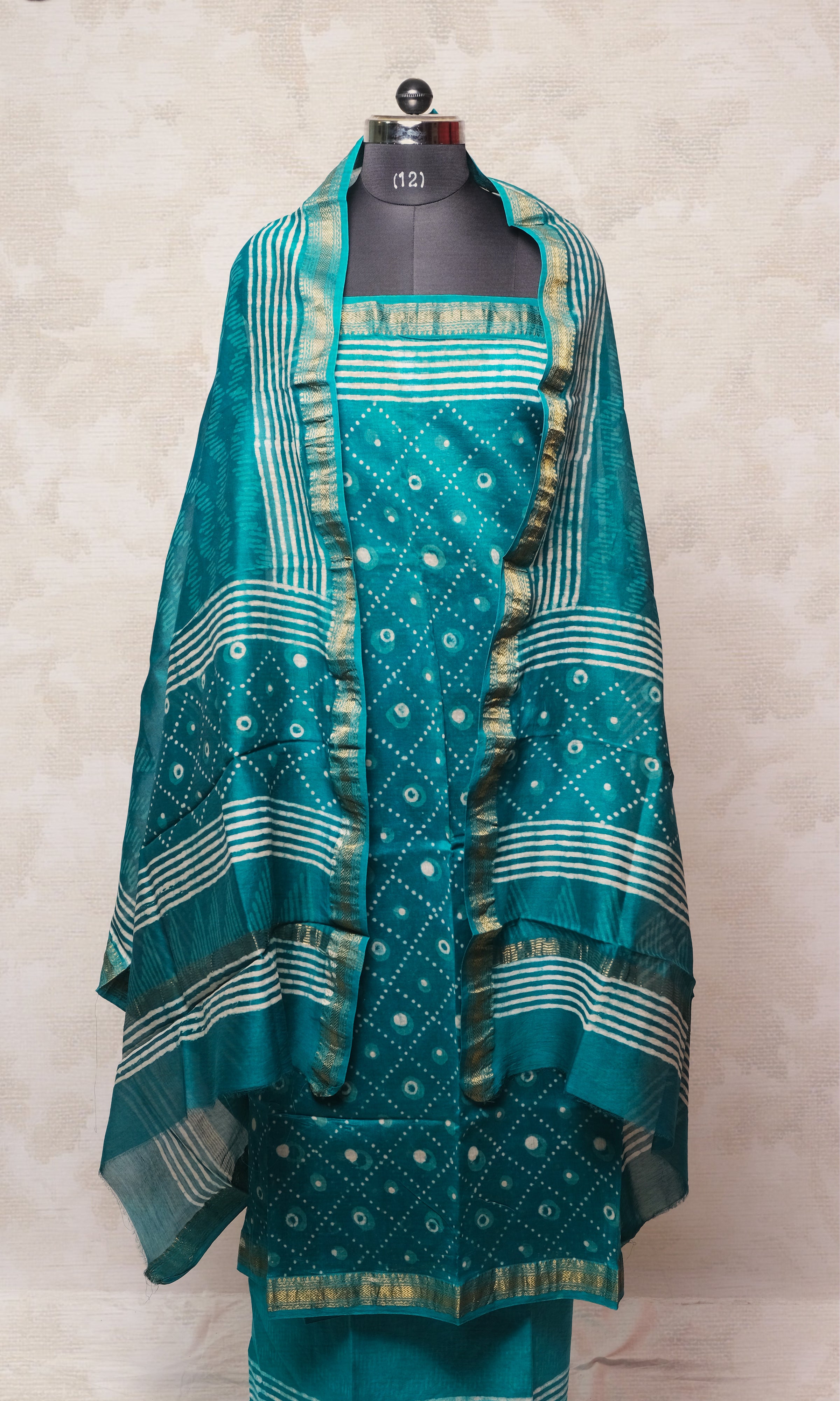 Firozi Maheshwari Dress Material