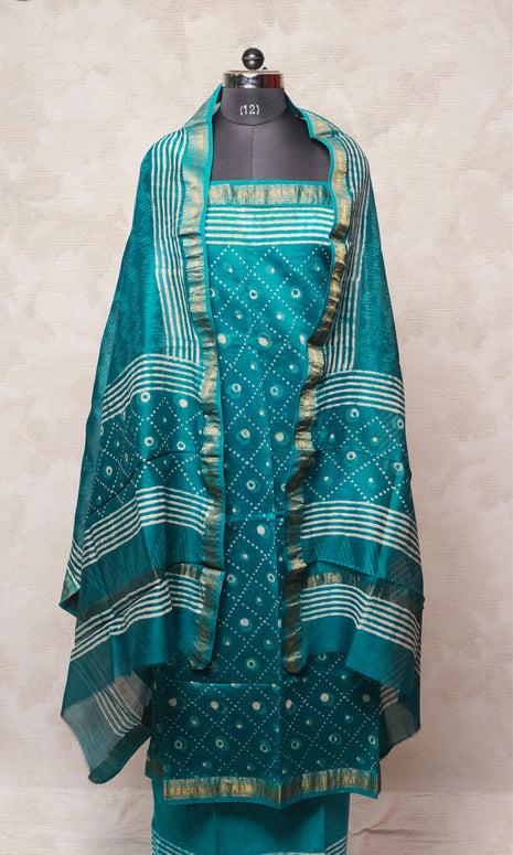 Firozi Maheshwari Dress Material