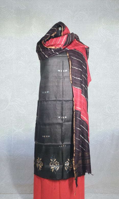 Black & Red Dress Material