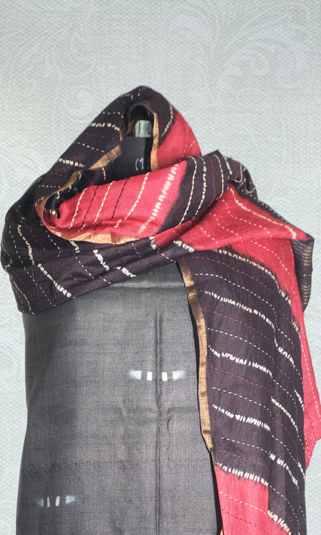 Black & Red Dress Material