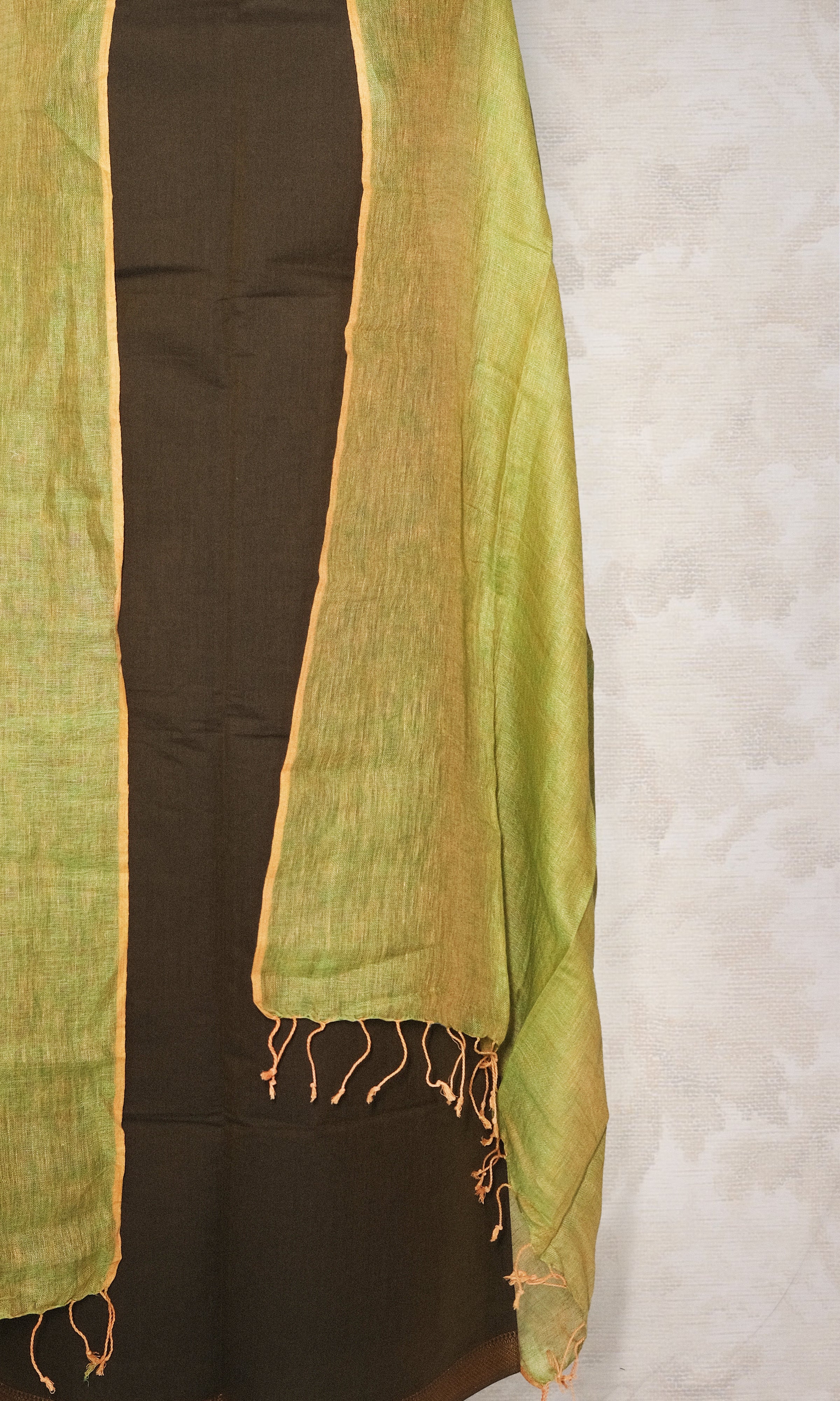 Military Green & Lemon Green South Cotton Dress Material