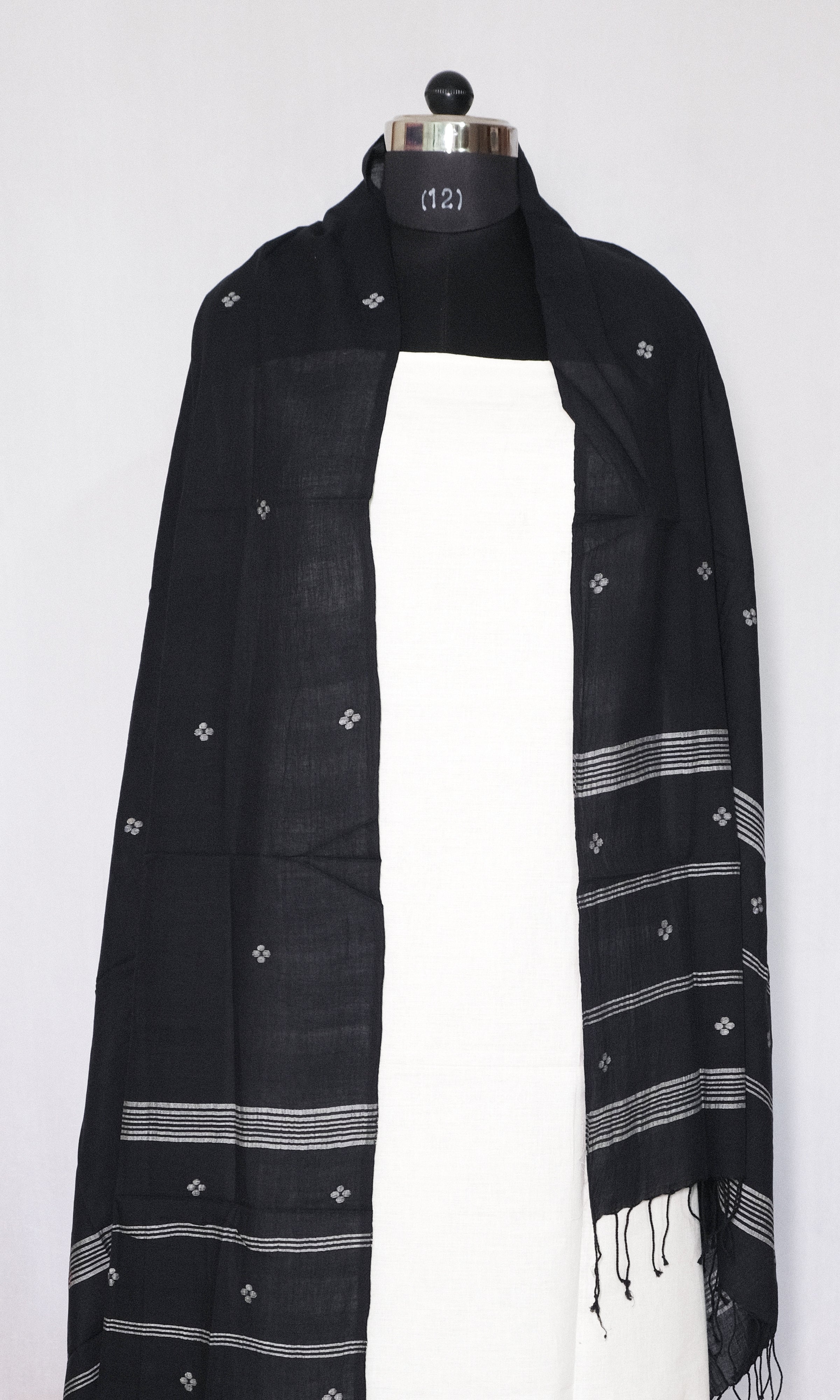 Black & White Cotton Dress Material