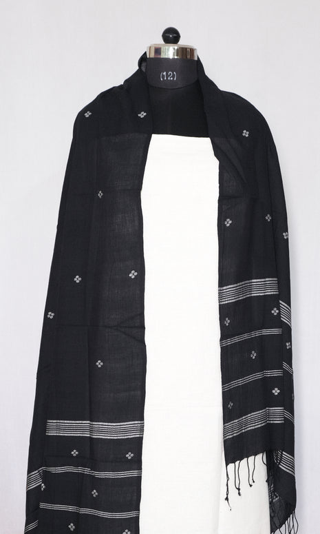 Black & White Cotton Dress Material