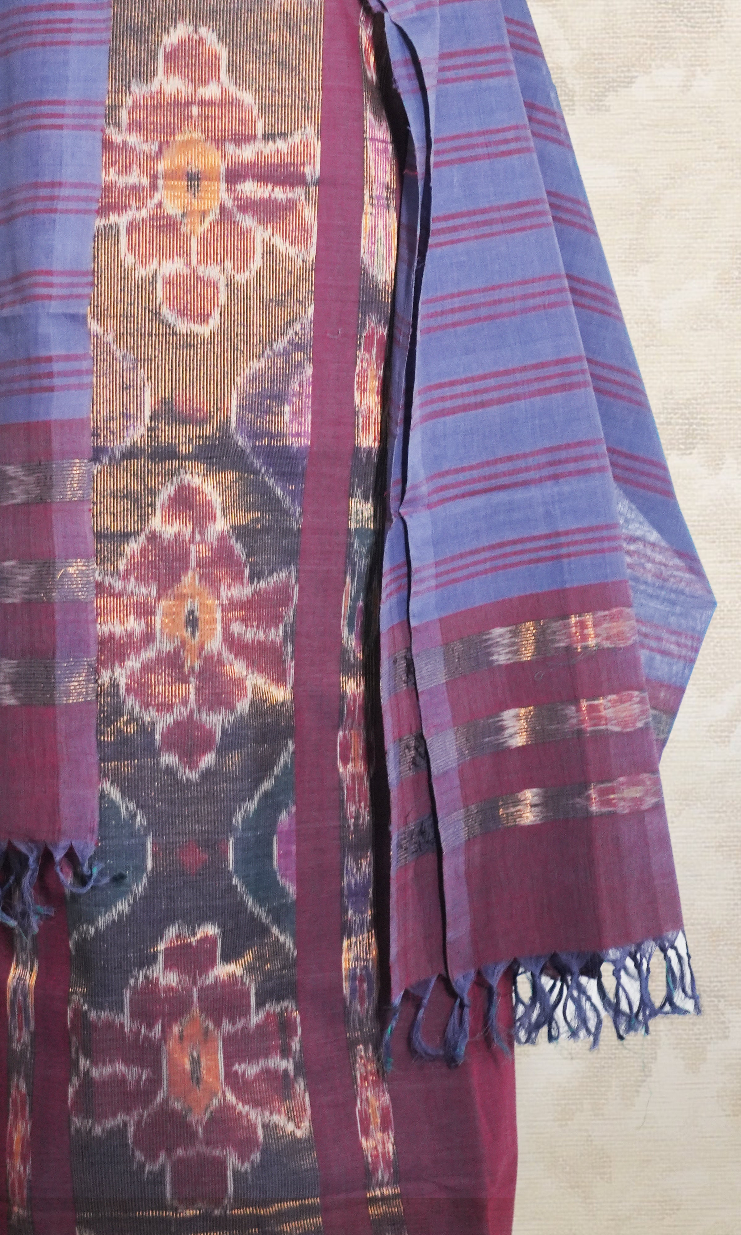 Blue & Purple Godavari Cotton Dress Material Matching Dupatta