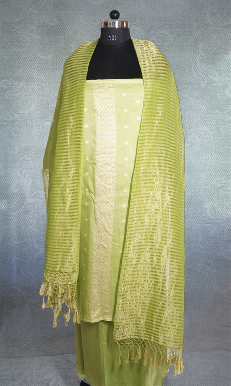 Light Pista Silk Dress Material