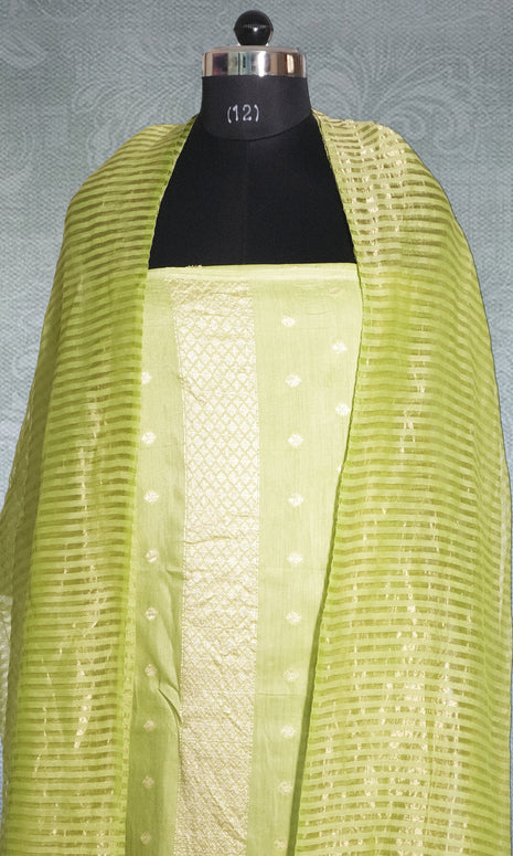 Light Pista Silk Dress Material