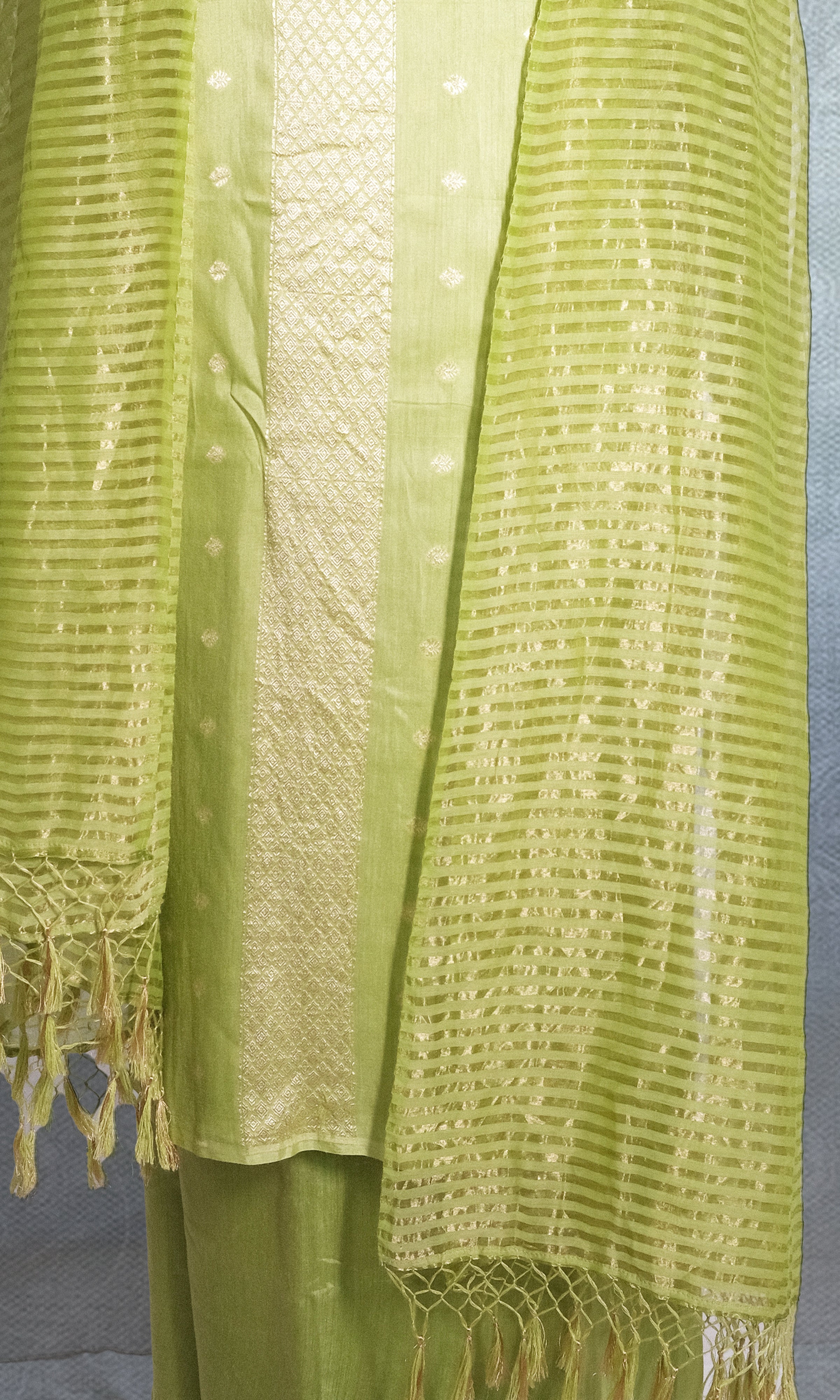 Light Pista Silk Dress Material